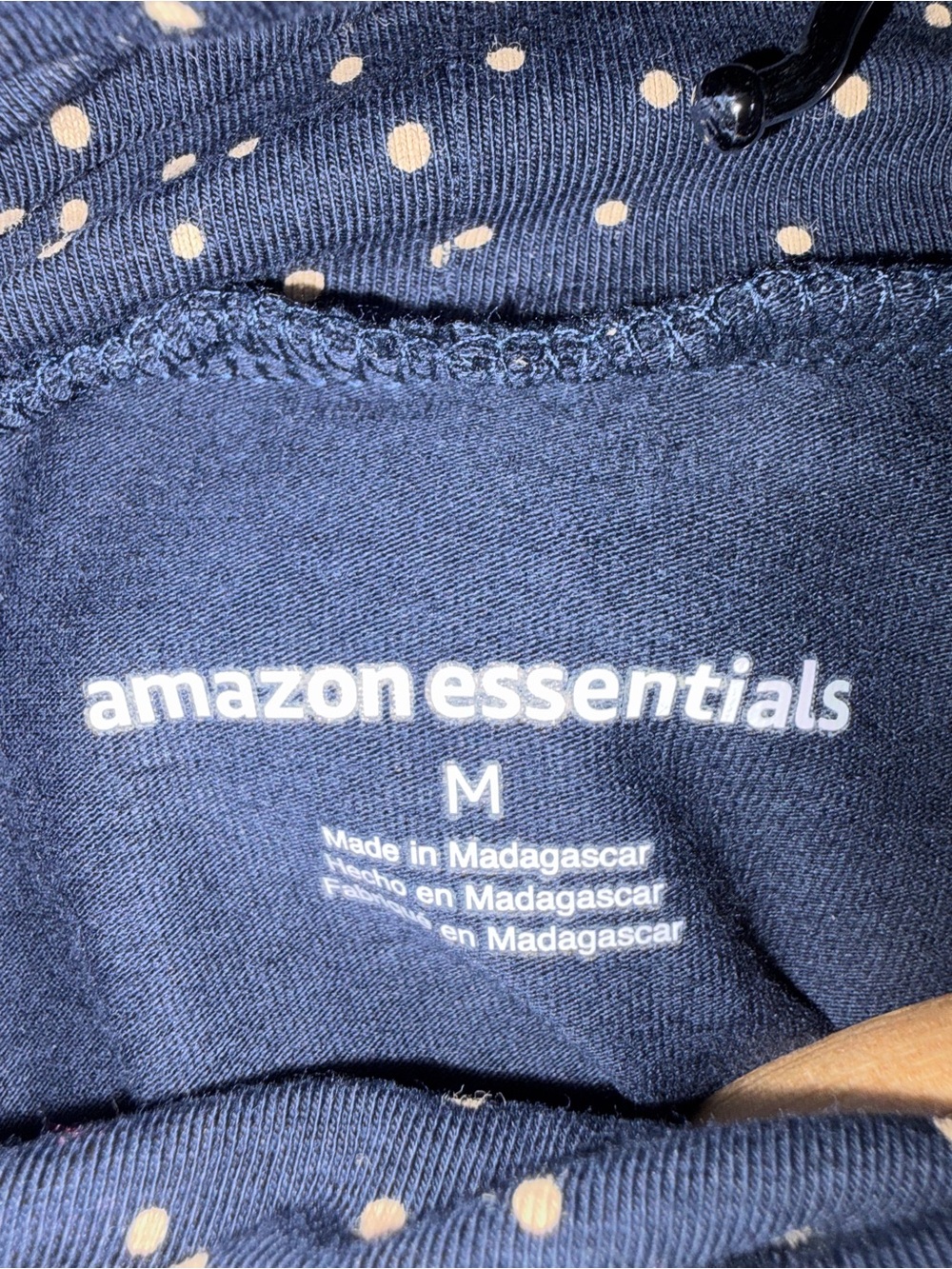 NWT Amazon Essentials Navy Turtleneck Long-Sleeve Top with Gold Dot Print Sz M - Picture 3 of 6